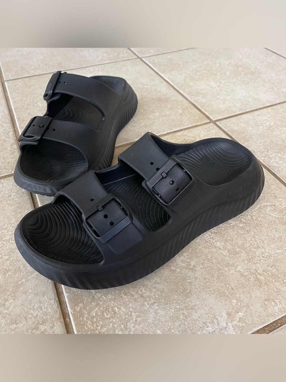 KuaiLu Women Recovery Sandals Sz 11 Black Orthotic Slide Cushion Comfort Shoes